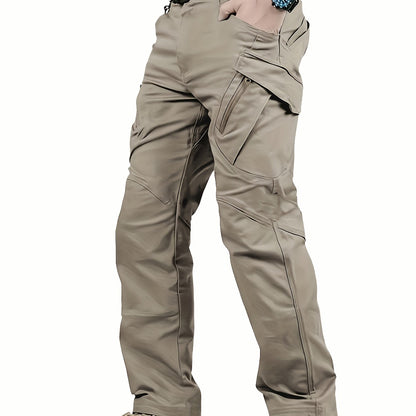 vlovelawMen's Outdoor Multi Functional Tactical Pants, Multi Pocket Outdoor Hiking Waterproof Sweatpants, Wear Resistant Cargo Pants