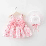 Girl's Dresses Summer Newborn Baby Clothes Infant Girl Cute Print Sleeveless Cotton Beach Princess R230612