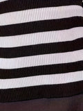 vlovelaw  Striped V Neck Knitted Top, Vintage Long Sleeve Slim Sweater, Women's Clothing