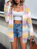 vlovelaw Tie Dye Open Front Cardigan, Casual Long Sleeve Cardigan For Spring & Fall, Women's Clothing