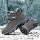 Men's Slip Resistant Snow Boots, Winter Thermal Shoes, Windproof Hiking Boots With Fuzzy Lining