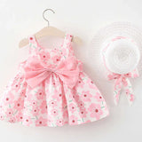 Girl's Dresses Summer Newborn Baby Clothes Infant Girl Cute Print Sleeveless Cotton Beach Princess R230612