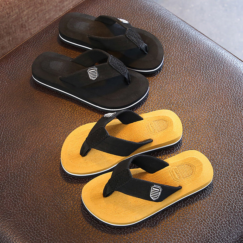 VLOVELAW Children's Slippers Men's Summer Non-Slip Outdoor Flip-Flops Kids' Soft-Soled Home Indoor Beach Shoes Parent-Child Sandals