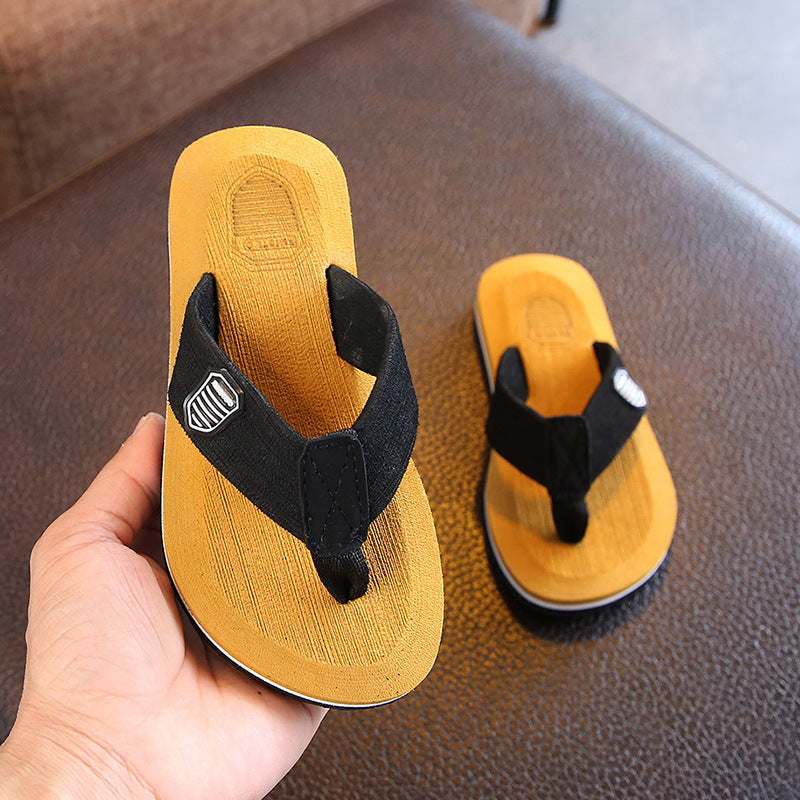 VLOVELAW Children's Slippers Men's Summer Non-Slip Outdoor Flip-Flops Kids' Soft-Soled Home Indoor Beach Shoes Parent-Child Sandals