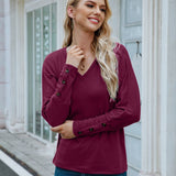 vlovelaw  V Neck Oversized T-shirt, Casual Loose Long Sleeve Fashion T-Shirts Tops, Women's Clothing