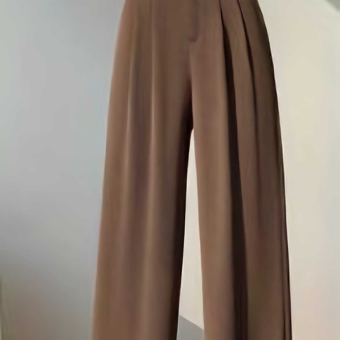 Solid High Waist Pants, Casual Wide Leg Button Pants, Women's Clothing