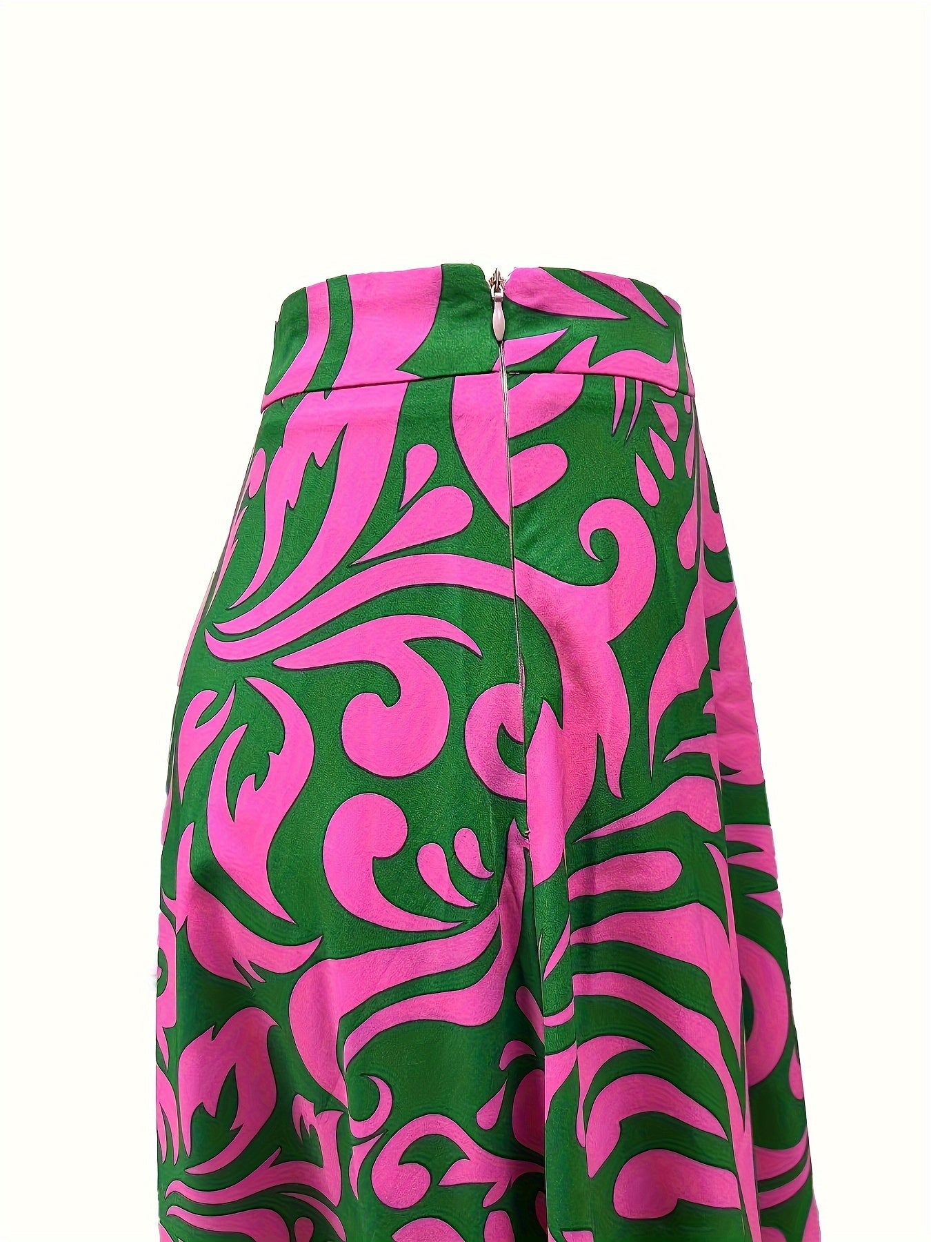 Mandala Print Flared Skirt, Casual High Waist A-line Skirt, Women's Clothing