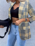 vlovelaw  Solid Open Front Lapel Blazer, Elegant Long Sleeve Blazer For Office & Work, Women's Clothing