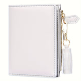 Stylish Slim Bifold Womens Wallet - Compact Coin Purse with Secure Zipper & ID Slot - Lightweight & Convenient Design