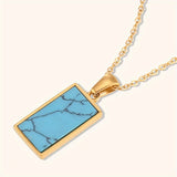 3 sets of rectangular dripping zircon Tarot pendant jewelry Fashion stainless steel plated 18K gold necklace for women and men's gifts preferred