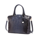 Chic Gradient Crocodile Pattern Tote & Crossbody Bag – Women’s Vintage Satchel with Secure Zip & Polyester Lining