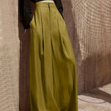 vlovelaw  High Waist Wide Leg Pants, Elegant Solid Pants For Spring & Fall, Women's Clothing