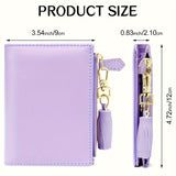 Stylish Slim Bifold Womens Wallet - Compact Coin Purse with Secure Zipper & ID Slot - Lightweight & Convenient Design