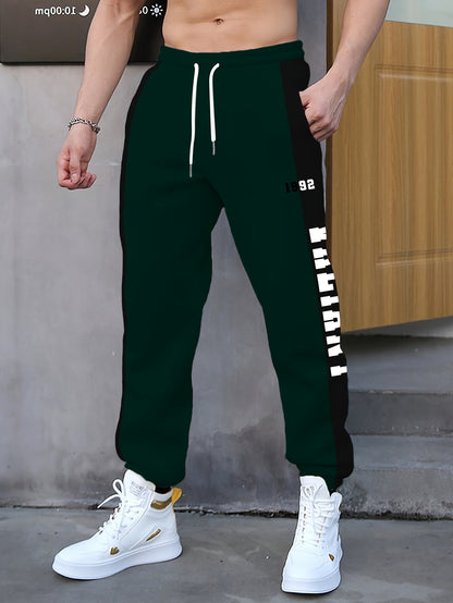 vlovelaw  Letter Print Drawstring Sweatpants Loose Fit Pants Men's Casual Joggers For Men Winter Fall Running Jogging