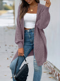 vlovelaw Vintage Open Front Cardigan, Loose Long Sleeve Sweaters, Casual Long Knitwear Coat, Women's Clothing