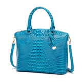 Chic Gradient Crocodile Pattern Tote & Crossbody Bag – Women’s Vintage Satchel with Secure Zip & Polyester Lining