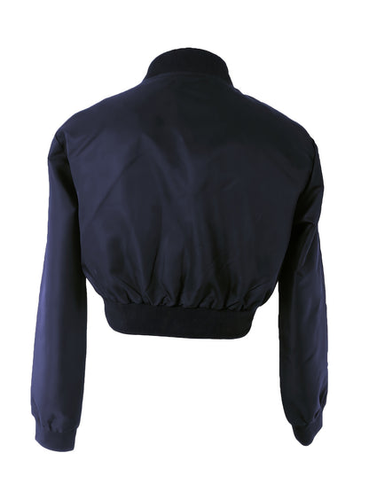 vlovelaw  Zipper Solid Crop Jacket, Y2K Long Sleeve Jacket For Spring & Fall, Women's Clothing