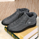 Mens Ankle Snow Boots - Warm Fleece Lined, Non-Slip, Plush Comfy, EVA Insole, Round Toe, Canvas Upper, Perfect for Fall and Winter Hiking, Trekking, and Outdoor Activities