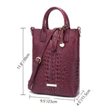 Elegant Crocodile-Print Tote for Women: Versatile, Secure Buckle, Removable Strap, Work & Casual Chic