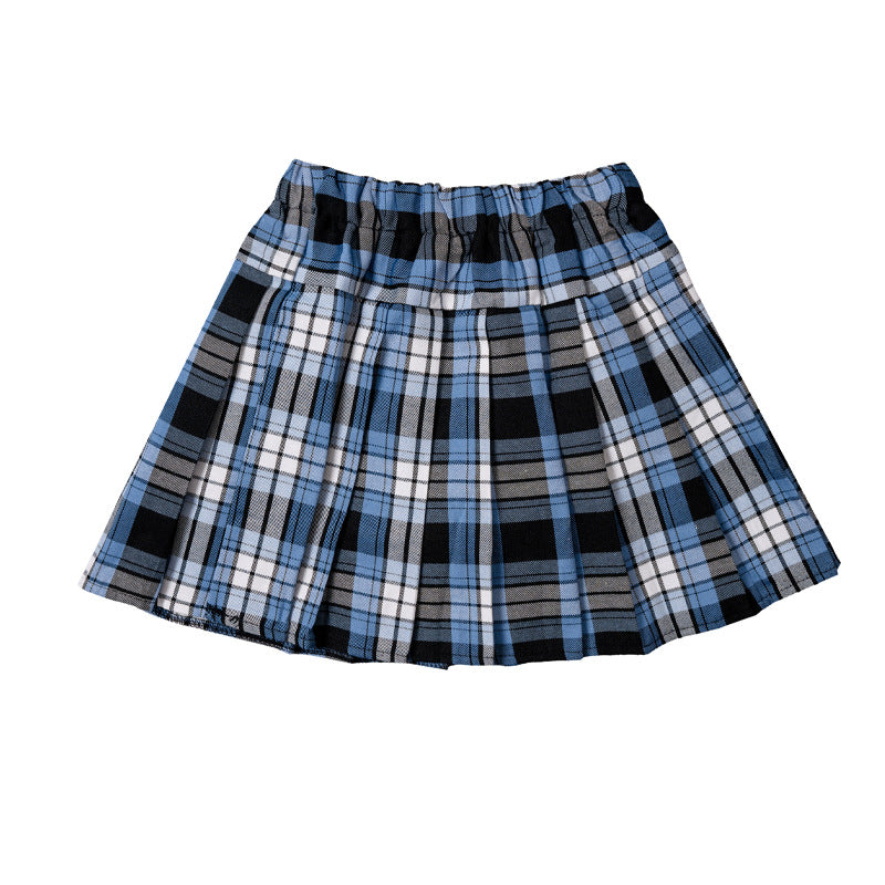 VLOVELAW British College Style Girls' Pleated Skirt JK Plaid Skirt Guoguo Classmate Children's Performance Wear Suspender Skirt Vest Skirt