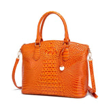 Chic Gradient Crocodile Pattern Tote & Crossbody Bag – Women’s Vintage Satchel with Secure Zip & Polyester Lining