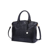 Chic Gradient Crocodile Pattern Tote & Crossbody Bag – Women’s Vintage Satchel with Secure Zip & Polyester Lining