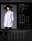 VLOVELAW Design Sense Autumn Top Graceful European and American Fashion Casual Hollow Embroidered Long 3/4 Sleeves Cotton Shirt for Women