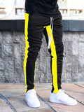 vlovelaw  Men's Casual Side Striped Waist Drawstring Joggers, Chic Stretch Sports Pants