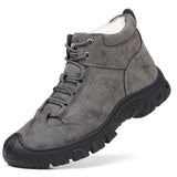 Men's Plush Snow Boots Thermal Winter Shoes Boots With Zippers, Casual Walking Shoes