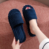 Cozy Solid Color Open Toe Slippers - Ultra-Soft Fleece Lined, Winter Warmth - Breathable, Slip-Resistant, Effortless Slip-On - Perfect for Indoor Sanctuary & Everyday Comfort