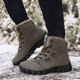 Men's Snow Boots Outdoor Warm Winter Boots Non-Slip Casual Snow Boot Windproof Lace-ups