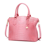 Chic Gradient Crocodile Pattern Tote & Crossbody Bag – Women’s Vintage Satchel with Secure Zip & Polyester Lining