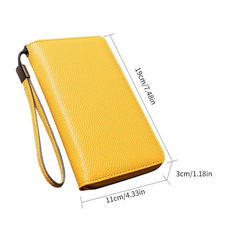 Unisex Business Wallet with 36 Card Slots, Anti-Degaussing Feature, Secure Zipper, and Phone Pocket - Stylish Daily Commute Accessory