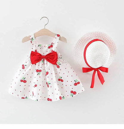 Girl's Dresses Summer Newborn Baby Clothes Infant Girl Cute Print Sleeveless Cotton Beach Princess R230612