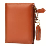 Stylish Slim Bifold Womens Wallet - Compact Coin Purse with Secure Zipper & ID Slot - Lightweight & Convenient Design