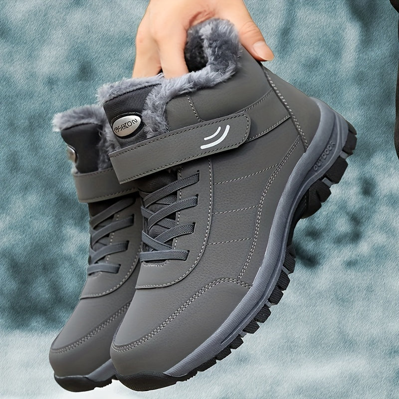 Men's Thermal Hiking Snow Boots: Windproof, TPR Traction, Comfortable Cotton Lining, Ankle Boot for All Weather Conditions