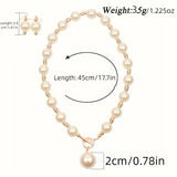 Faux Pearl Decor Necklace Elegant Short Clavicle Chain Necklace All Match Jewelry Accessories For Women