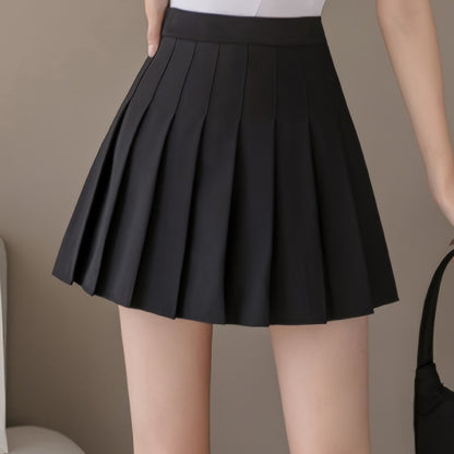 vlovelaw  Kpop High Waist Pleated Skirts, Preppy Elegant Bodycon A Line Mini Skirts, Women's Clothing