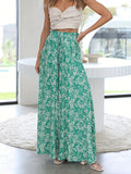 vlovelaw  Floral Print Wide Leg Pants, Casual High Waist Pants For Spring & Summer, Women's Clothing