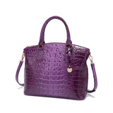 Chic Gradient Crocodile Pattern Tote & Crossbody Bag – Women’s Vintage Satchel with Secure Zip & Polyester Lining