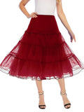 vlovelaw  Solid High Waist Ruffled Hem Vintage Skirts, Casual Dancing Short Skirts, Women's Clothing