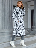 Luxurious Leopard Print Faux Fur Coat - Double Breasted, Long Sleeve, Autumn and Winter Warm, Fluffy Outwear for Women - Soft, Plush, and Stylish