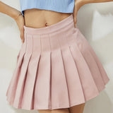 vlovelaw  Kpop High Waist Pleated Skirts, Preppy Elegant Bodycon A Line Mini Skirts, Women's Clothing