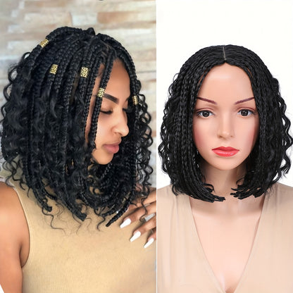 Elegant 12-Inch Short Bob Box Braided Wig With Free Tress - Heat Resistant Synthetic Fiber, Crochet Style For Women Bob Wigs For Women Short Bob Wigs For Women