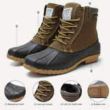 Waterproof Insulated Duck Boots for Men - Snow Boots with Durable Outsole for Winter Rain and Snow - Warm and Comfortable Work Boots for Outdoor Activities