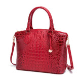 Chic Gradient Crocodile Pattern Tote & Crossbody Bag – Women’s Vintage Satchel with Secure Zip & Polyester Lining