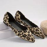 Leopard Print Flats - Stylish and Chic Design, Ultra-Comfortable Insoles, Classic Pointed Toe Style, Easy Slip-On Closure - Perfect for Everyday Casual Occasions, Designed Exclusively for Women