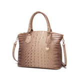 Chic Gradient Crocodile Pattern Tote & Crossbody Bag – Women’s Vintage Satchel with Secure Zip & Polyester Lining