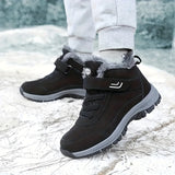 Men's Slip Resistant Snow Boots, Winter Thermal Shoes, Windproof Hiking Boots With Fuzzy Lining