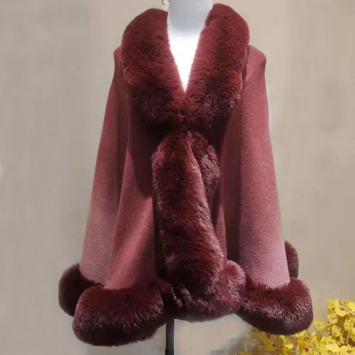 65.02cmX165.0cm Imitation Rabbit Fur Shawl Scarf Collar Imitation Cashmere Cloak Winter Cold And Warm Shawl Wrap